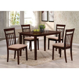 Samuel - 5 Piece Dining Set - Beige Microfiber &Espresso