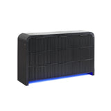 Beverly - Dresser With LED Light, Edge Pulls - White / Black