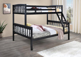 S095 - Twin / Full Bunk Bed - Black
