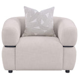 Jeanette - Fabric Upholstered Round Arm Accent Chair - Beige