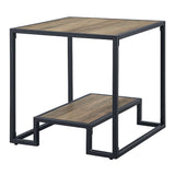 Idella - End Table - Rustic Oak & Black