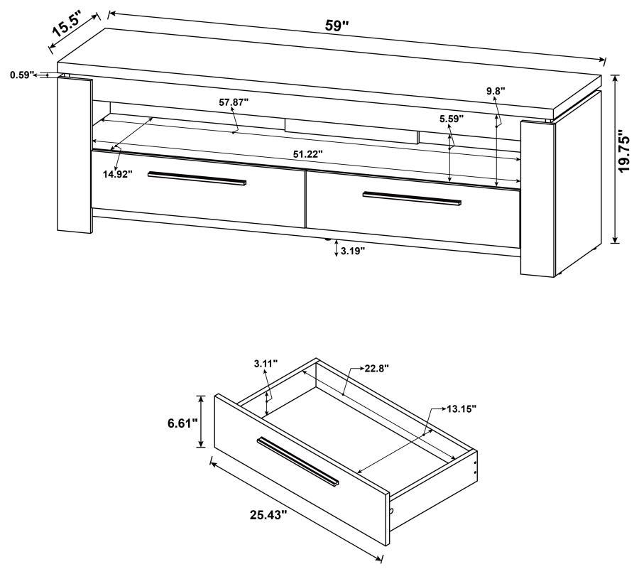 Elkton - 2-Drawer Engineered Wood 59" TV Stand