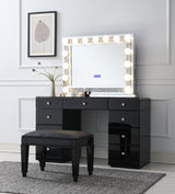 G-316 - Glamour Vanity Set (MDF Dresser + Mirror Bluetooth Speaker With Lights) - Black