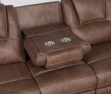 U120 - Motion Loveseat With Bluetooth Speaker, Wireless Charger - Brown