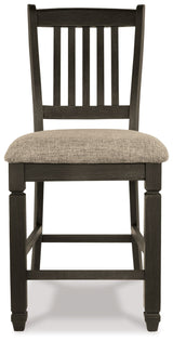 Tyler Creek - Upholstered Barstool (Set of 2) - Black / Grayish Brown