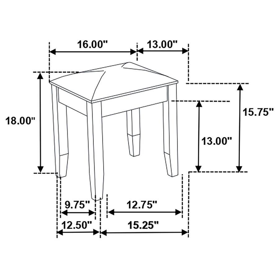 Beaumont - Square Upholstered Vanity Stool - Champagne