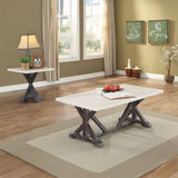 Romina - Coffee Table - White Marble Top & Weathered Espresso
