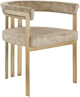 Marcello - Dining Chair With Brushed Gold Iron Frame (Set of 2) - Beige