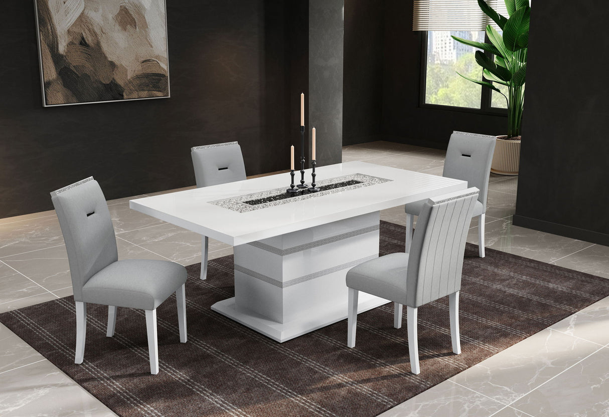 Monaco - 7 Piece Dining Room Set (Dining Table And 6 Monaco Dining Chairs) - White