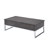 Iban - Coffee Table With Lift Top - Gray Oak & Chrome