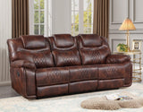 U125 - Motion Sofa With Dropdown Table - Brown
