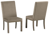 Chrestner - Dining UPH Side Chair (Set of 2) - Gray / Brown