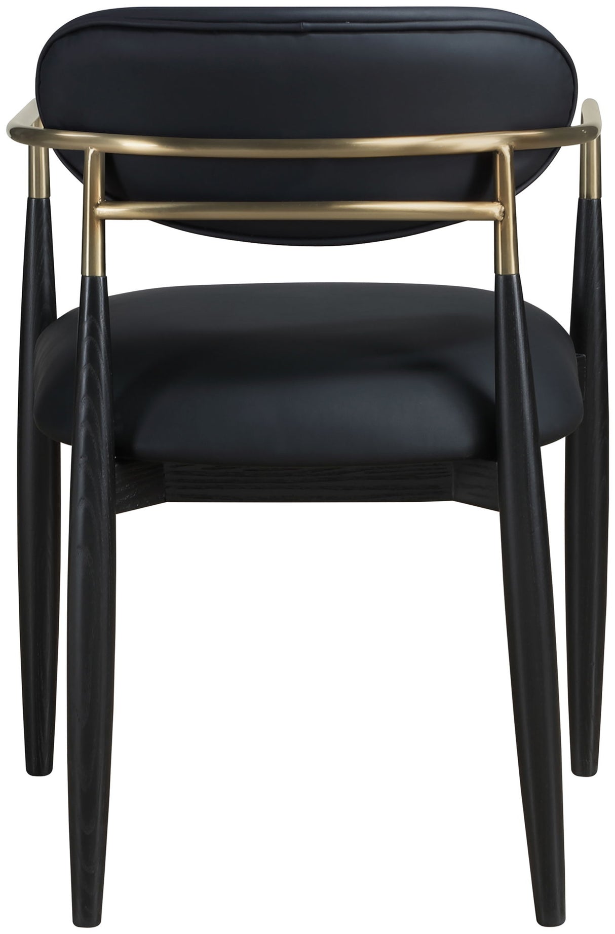 Riccio - Faux Leather Dining Arm Chair (Set of 2) - Black And Gold Frame