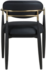 Riccio - Faux Leather Dining Arm Chair (Set of 2) - Black And Gold Frame