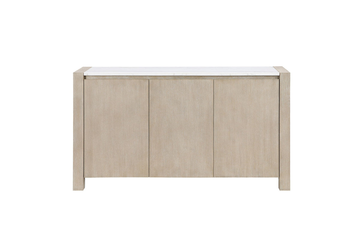 D1321 - Buffet With Real Marble Top - Natural / White