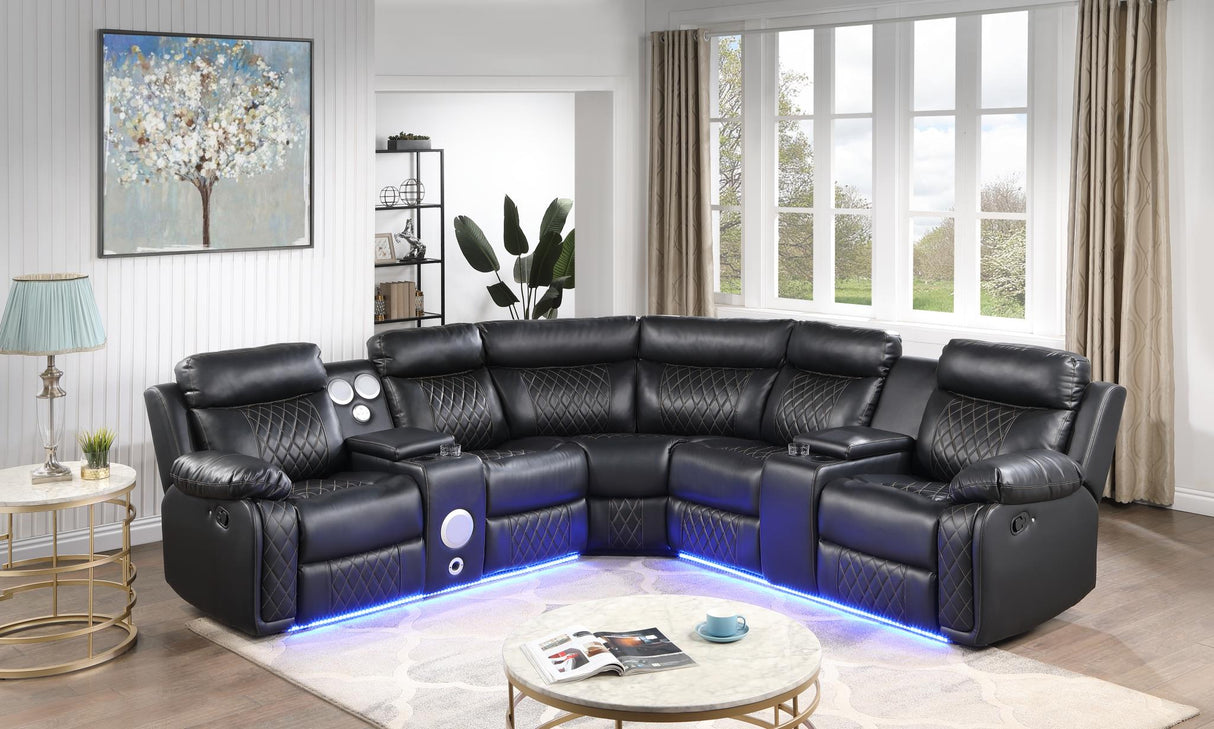 Benz Motion 3 PC Sectional w/ Bluetooth Speaker