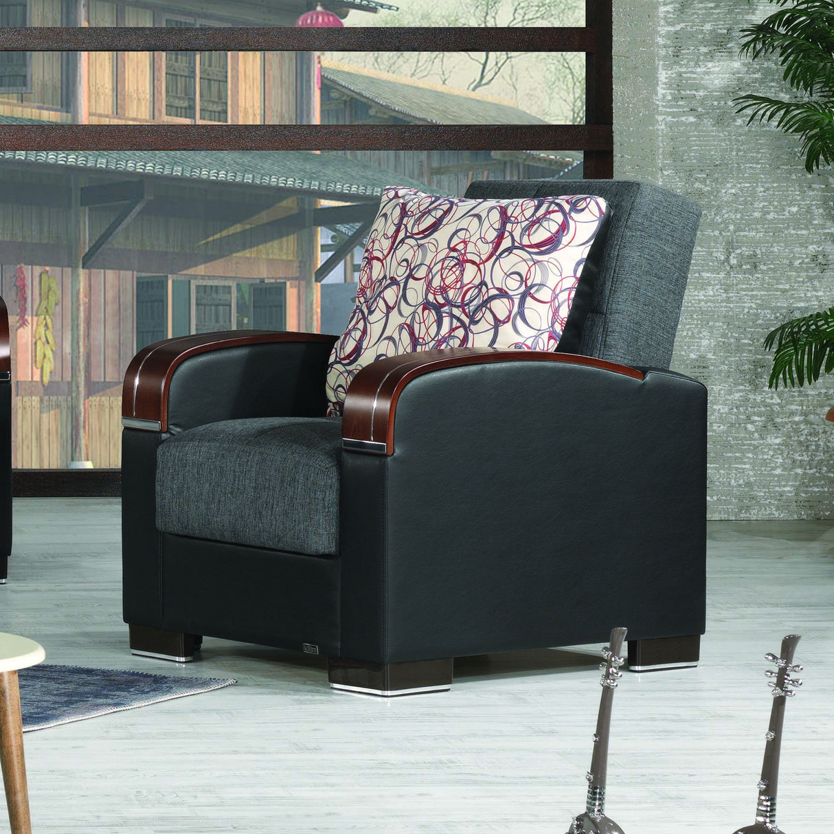 Ottomanson Mobimax - Upholstered Convertible Armchair With Storage