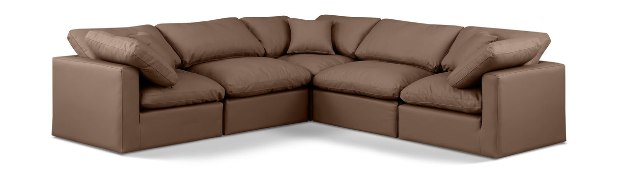 Indulge - Faux Leather 5 Piece Modular Corner Sectional