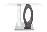 D1628 - Square Bar Table - Clear / Dark Gray / Silver / White