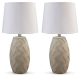 Tamner - Taupe - Poly Table Lamp (Set of 2)