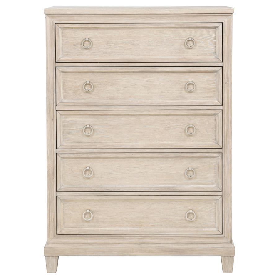 Pembroke - 5-Drawer Chest Of Drawers - Washed Oak