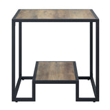 Idella - End Table - Rustic Oak & Black