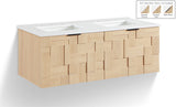 Leonardo - Engineered Stone And Solid Wood 24" Wall Mounted Bathroom Vanity