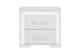 Naomi - Nightstand With LED - Silver