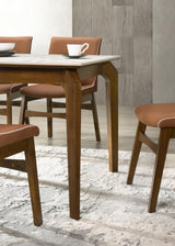 D124 - Rectangular Dining Table - Dark Walnut / Porcelain White