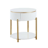 Daveigh - End Table - White High & Gold