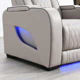 U71 - Power Reclining Loveseat With Power Headrest, Massage, Heat, Ambient Light, Storage Arms / USB And Wireless Charger - Gray