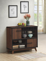 Ezekiel - 2 Door Home Bar Wine Storage Cabinet - Walnut