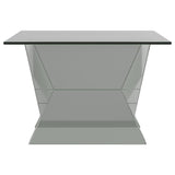 Taffeta - Glass Top Mirrored Acrylic Table