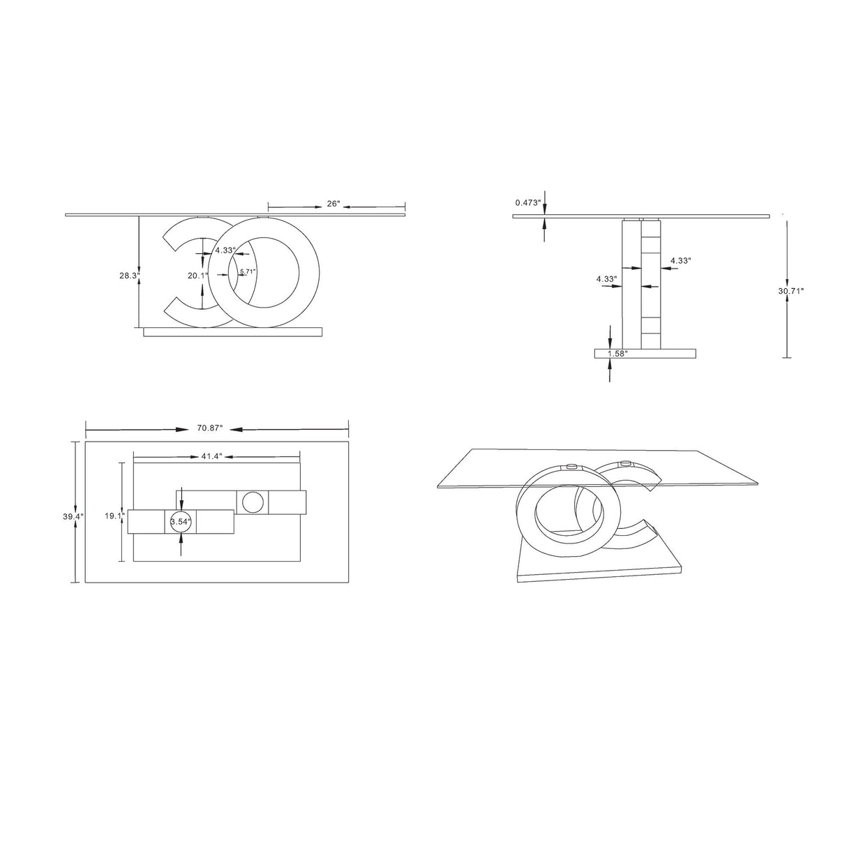 Aston - Dining Table - Black