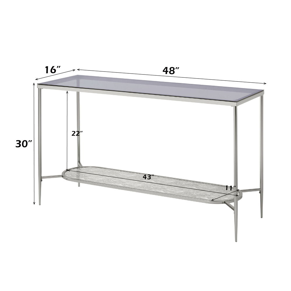 Adelrik - Accent Table - Glass & Chrome Finish