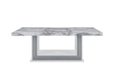 Ylime - Marble Coffee Table - Light Gray / White