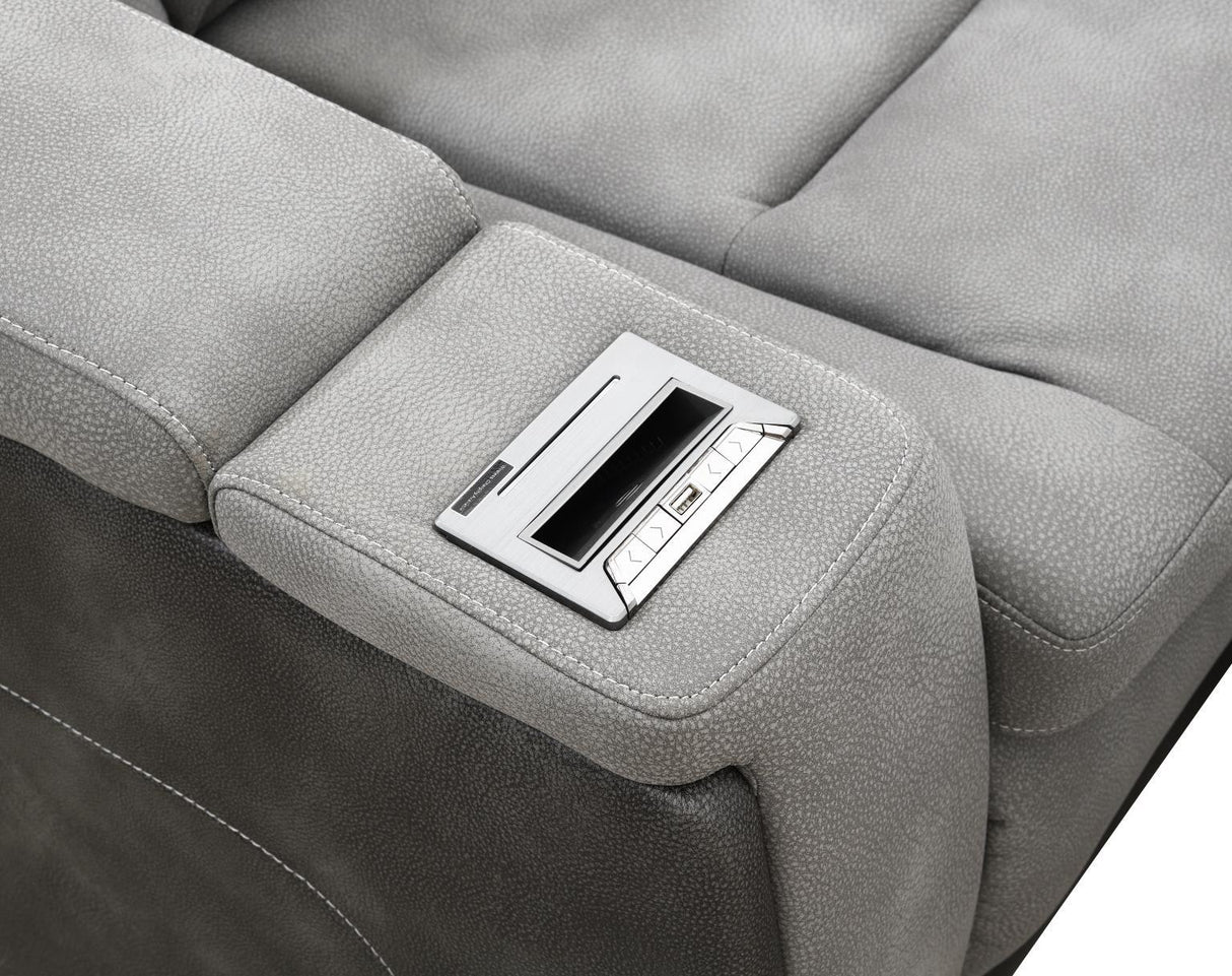 U77 - Power Reclining With Power Headrest, Storage Arms / USB And Wireless Charger Chair - Slate