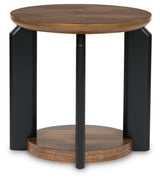 Kraeburn - Round End Table - Brown / Black