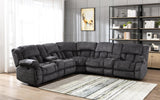 U65 - 7 Piece Motion Sectional (2 Console) - Dark Gray