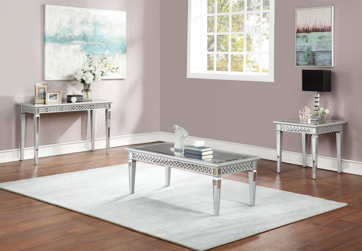 T035 - Coffee Table & 2 End Tables - Pearl Silver