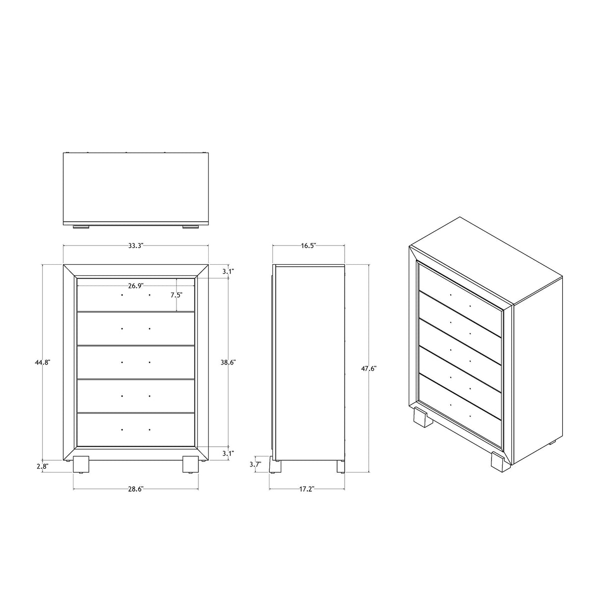 Skye - Marble Chest - White