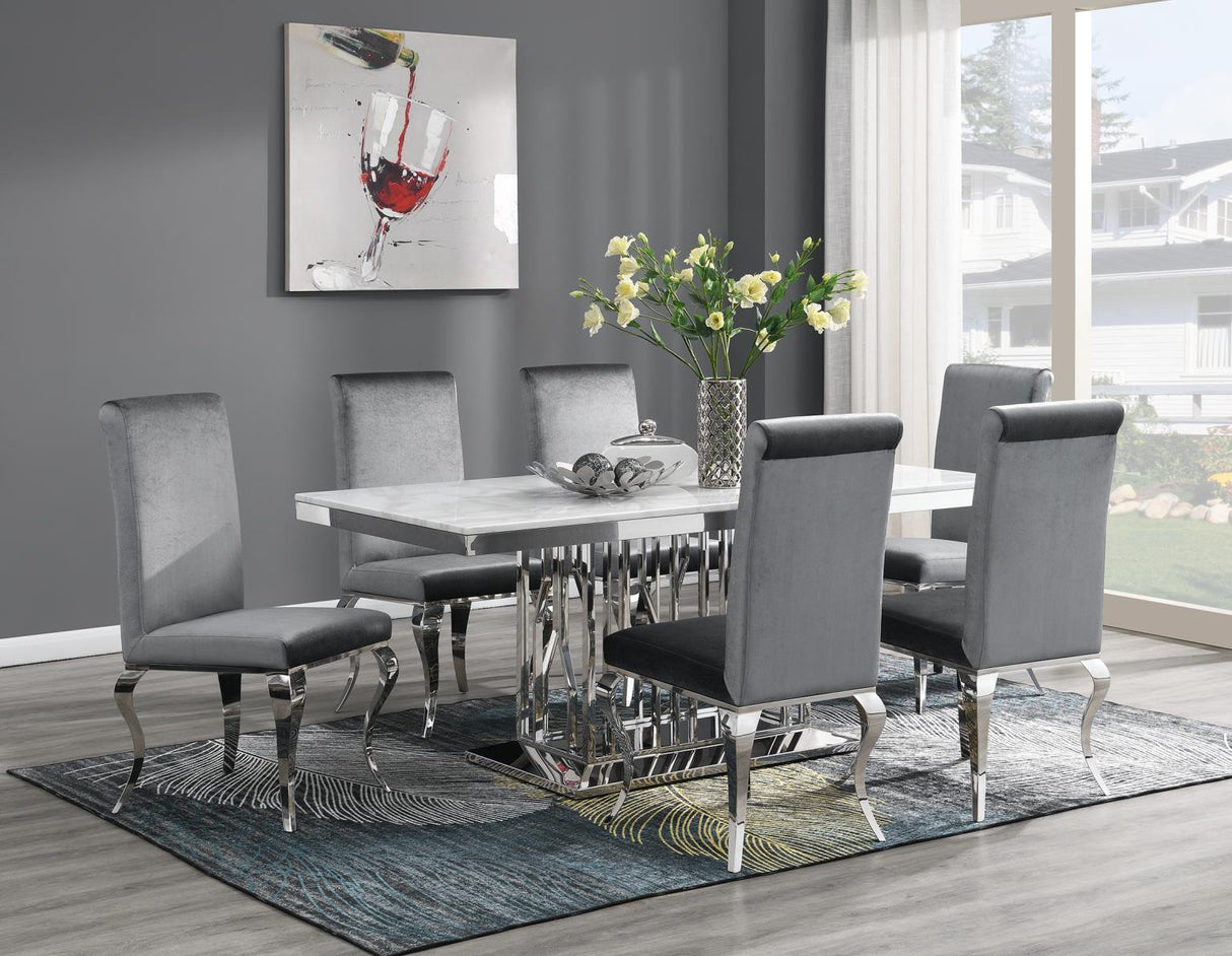 G-081-T-WHITE - Marble Dining Table - White