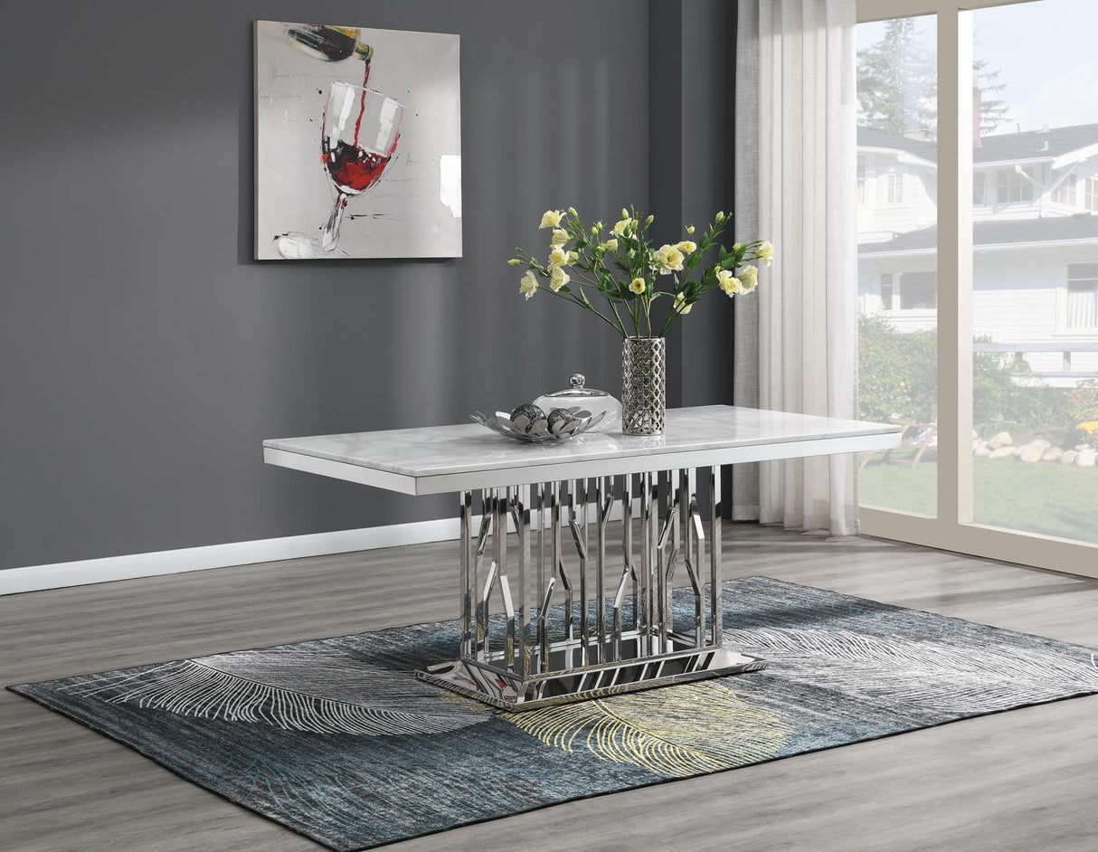 G-081-T-WHITE - Marble Dining Table - White