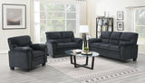 U453 - Chenille Sofa With Nailhead - Charcoal Chenille