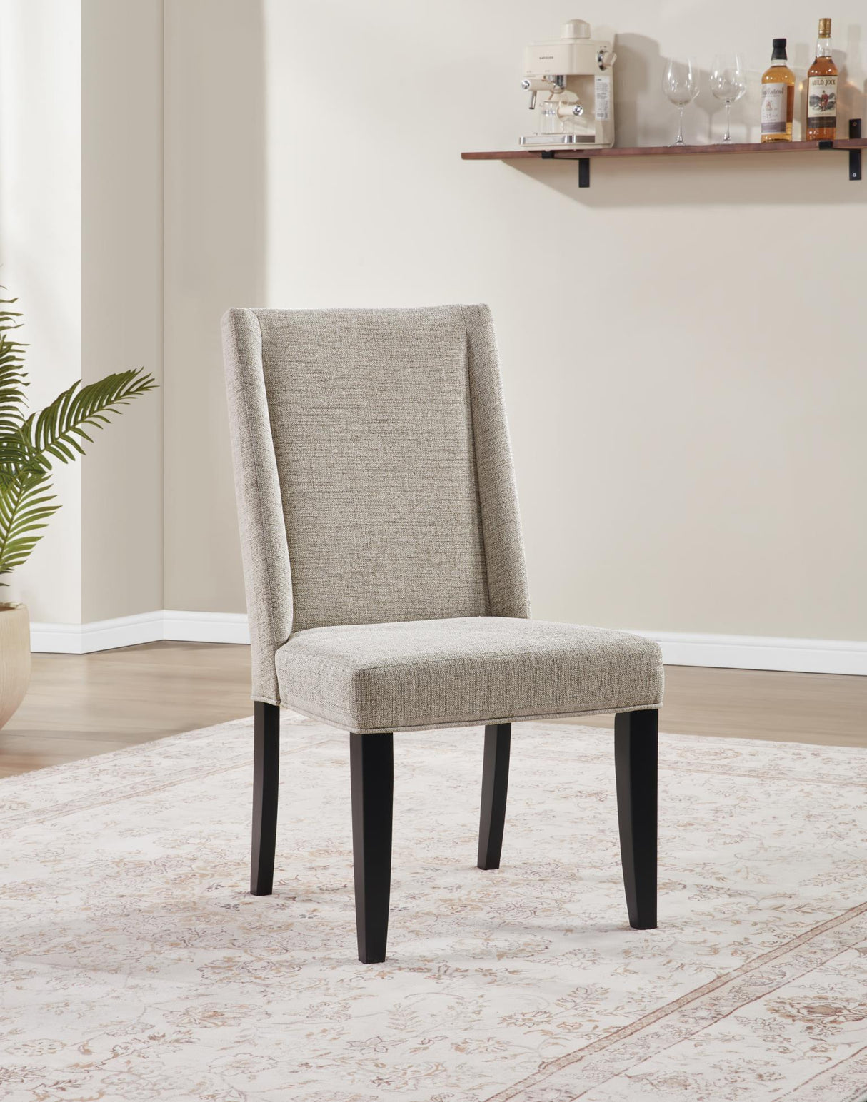 D120 - Dining Upholstered Side Chair - Black / Ivory