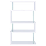 Emelle - 4-Shelf Glass Panel Bookshelf