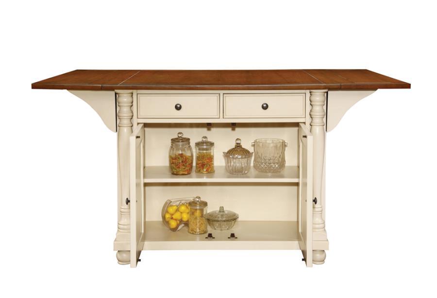 Slater - 2-Drawer Kitchen Island With Drop Leaves