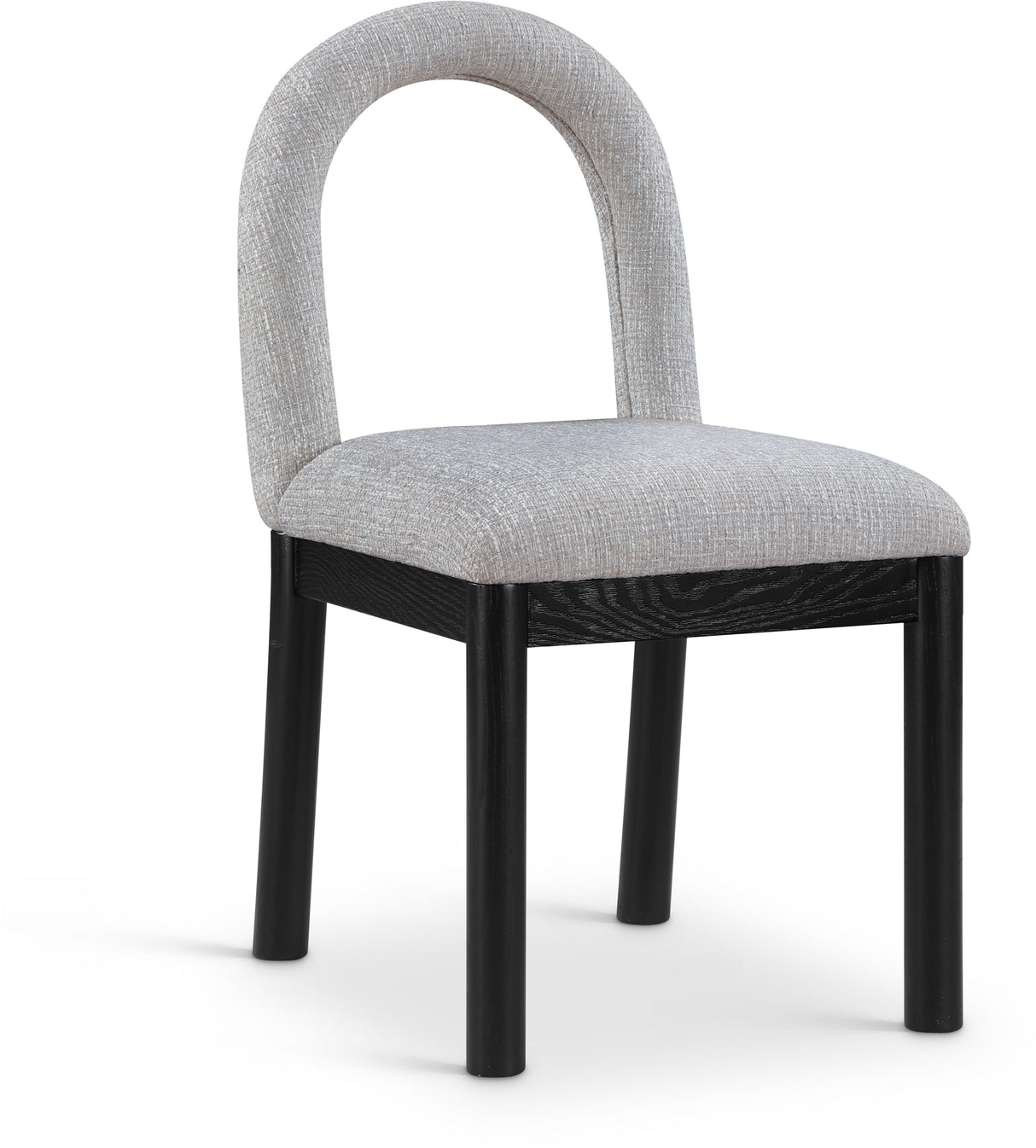 Conrad - Linen Dining Chair With Black Legs
