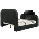 Kana - Bed With LED, Fireplace & TV Stand