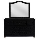 Deanna - 7-Drawer Upholstered Dresser With Mirror